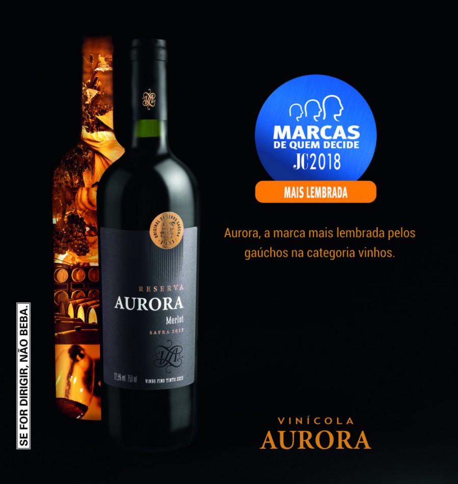 Aurora é a marca de vinhos mais lembrada pelo público gaúcho,  diz pesquisa “Marcas de Quem Decide” divulgada nesta terça-feira