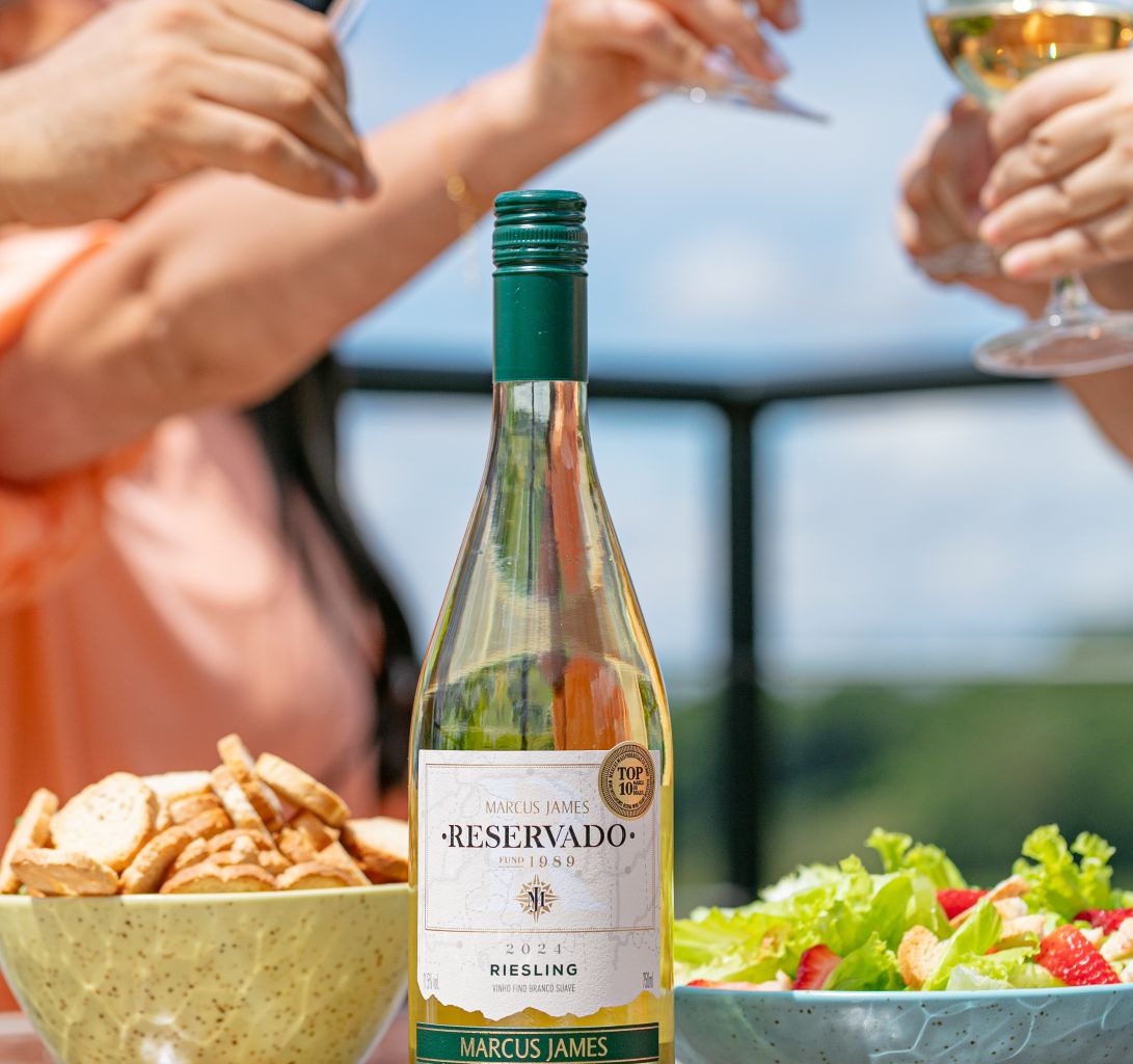 vinho branco marcus james riesling da aurora é um excelente rótulo de vinho brasileiro suave