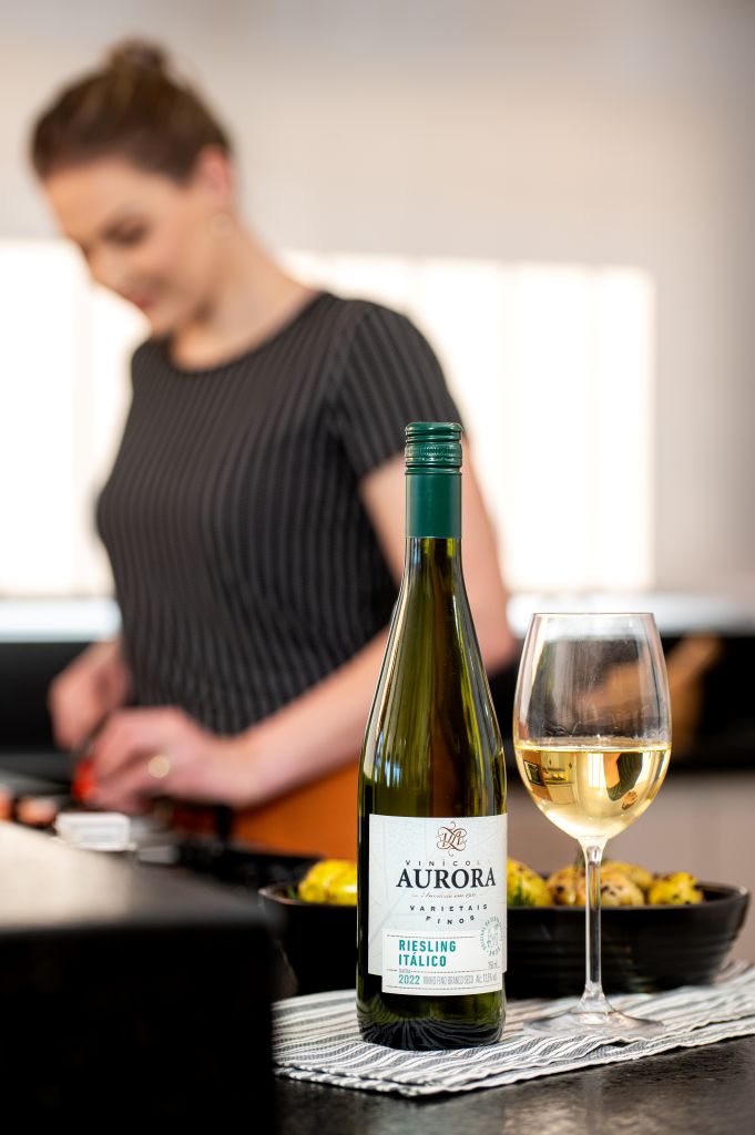 vinho branco aurora varietal riesling itálico é ideal para usar em receitas do dia a dia